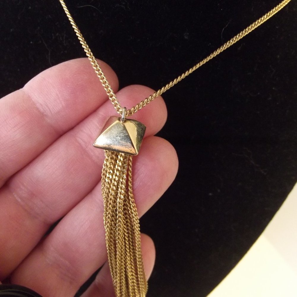 Express Gold chain tassel necklace Long Gold Tone Chain